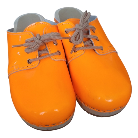 Verka Swedish Neon Orange Women's Clogs Sz 39 US 8-8.5 - Picture 8 of 16